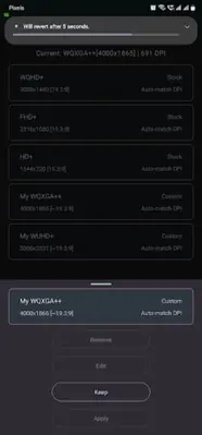 Pixels Resolution+DPI Changer android App screenshot 5